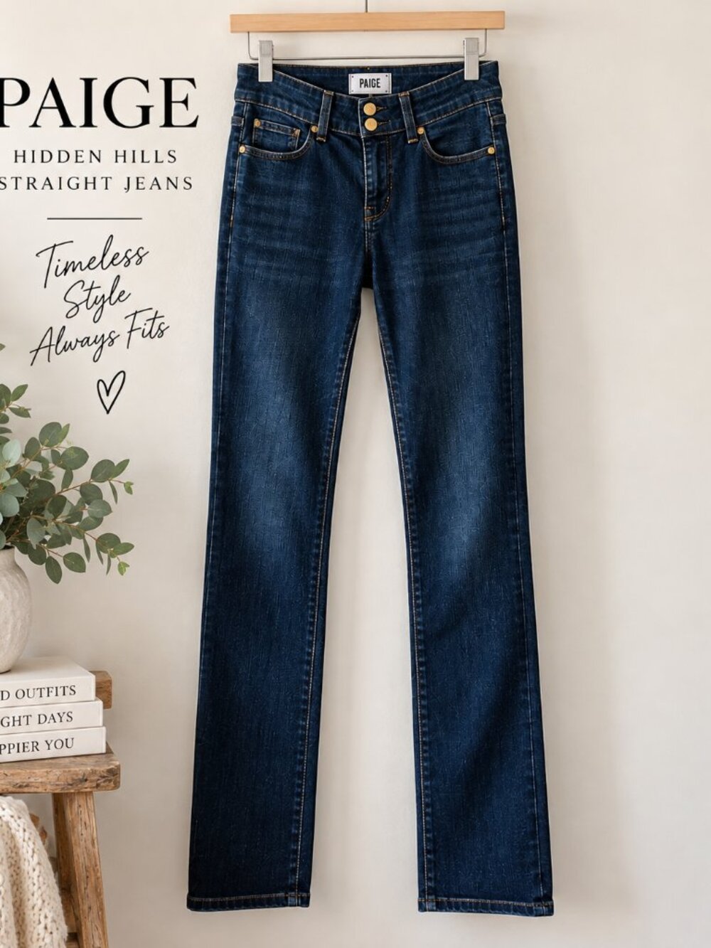 Paige Hidden Hills Straight Jeans Sz 26